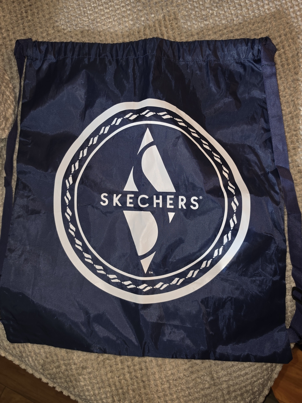 Skechers Navy Drawstring Tote with White Logo